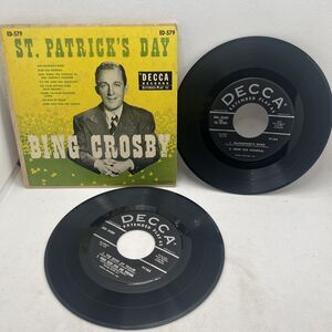Bing Crosby DOUBLE 7” EP St Patrick's Day 45 Vinyl Set Cardboard Picture Sleeve
